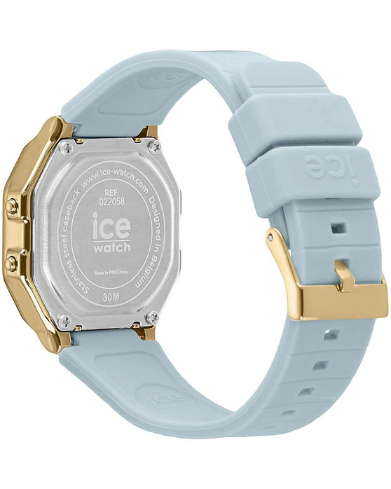 ICE WATCH Digit Retro Chronograph Light Blue Silicone Strap (S)