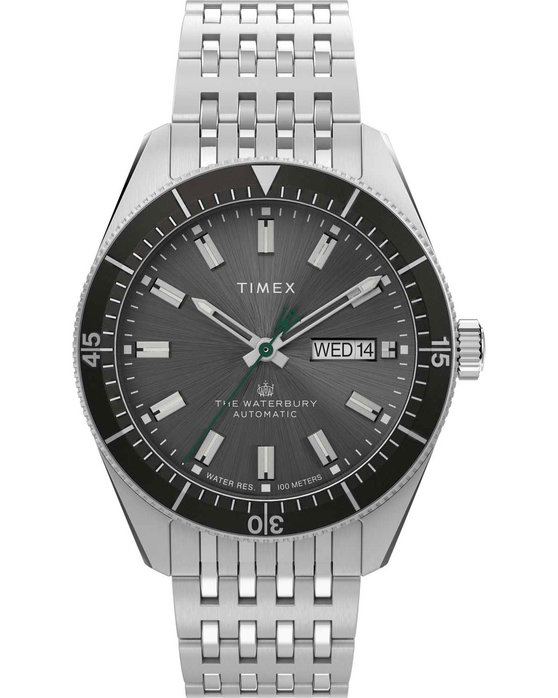 TIMEX Deep Water Waterbury Automatic Silver Stainless Steel Bracelet