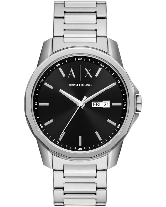 ARMANI EXCHANGE Banks Silver Stainless Steel Bracelet