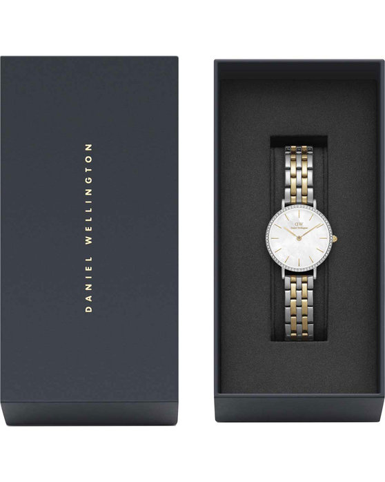 DANIEL WELLINGTON Petite Bezel Crystals Two Tone Stainless Steel Bracelet