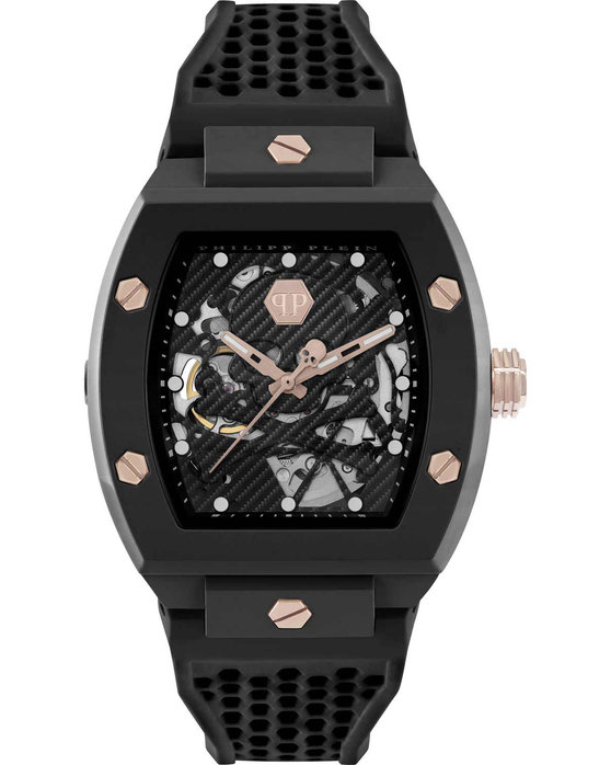 PHILIPP PLEIN The Skeleton Automatic Black Rubber Strap