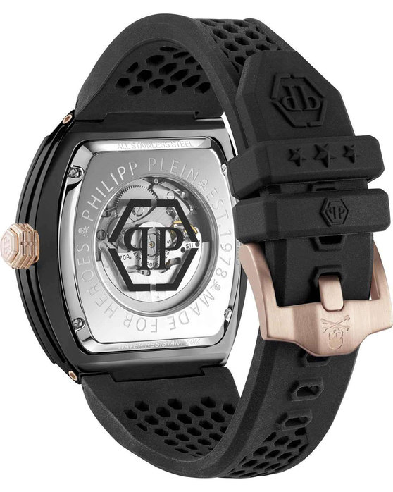 PHILIPP PLEIN The Skeleton Automatic Black Rubber Strap