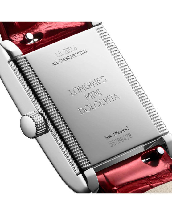 LONGINES Mini DolceVita Red Leather Strap