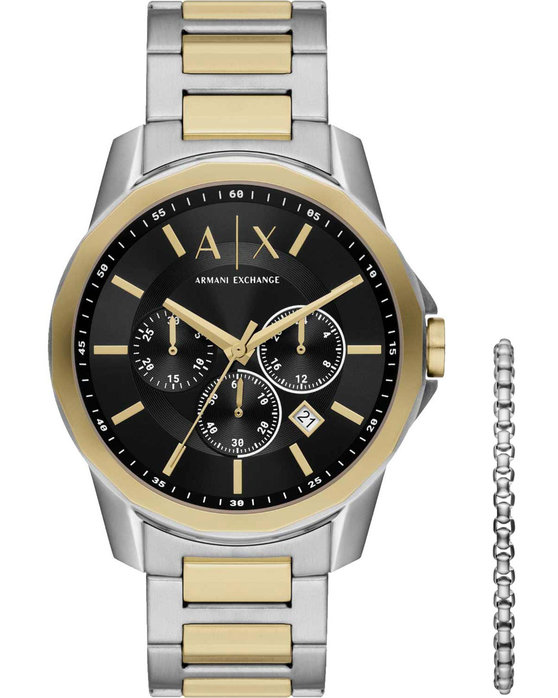 ARMANI EXCHANGE Banks Chronograph Two Tone Stainless Steel Bracelet Gift Set