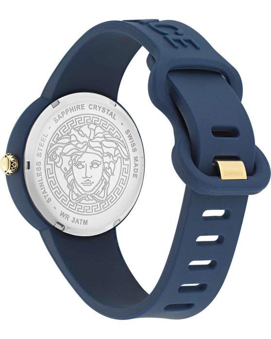 VERSACE Medusa Pop Blue Rubber Strap