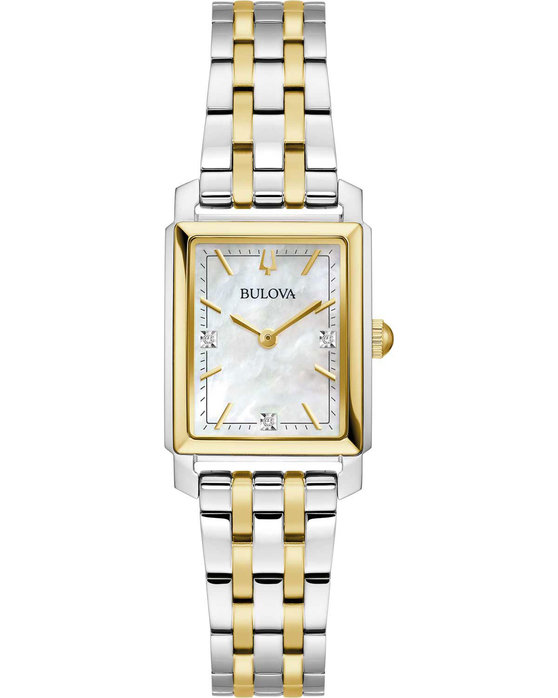 BULOVA Sutton Diamonds Two Tone Stainless Steel Bracelet