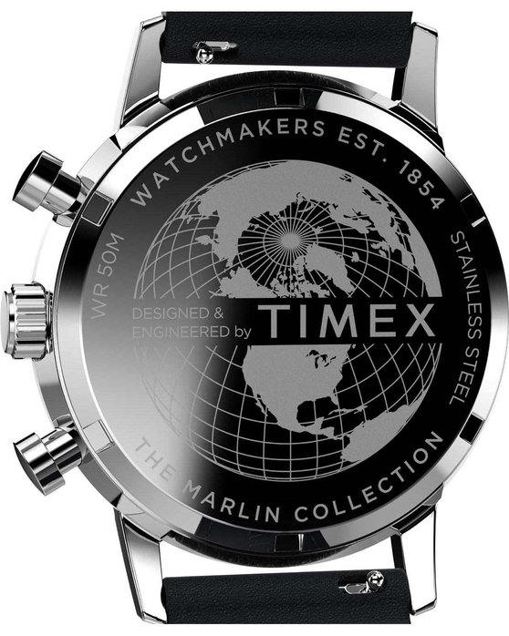 TIMEX Marlin Chronograph Black Leather Strap