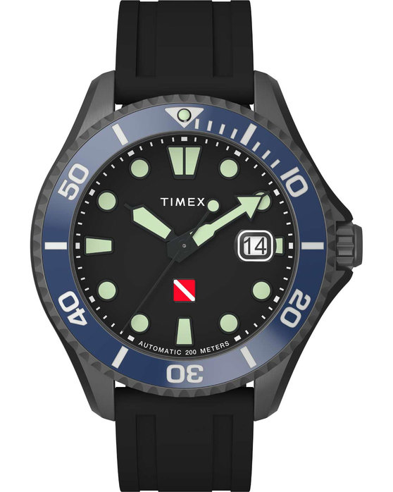 TIMEX Deep Water Tiburon Automatic Black Synthetic Rubber Strap