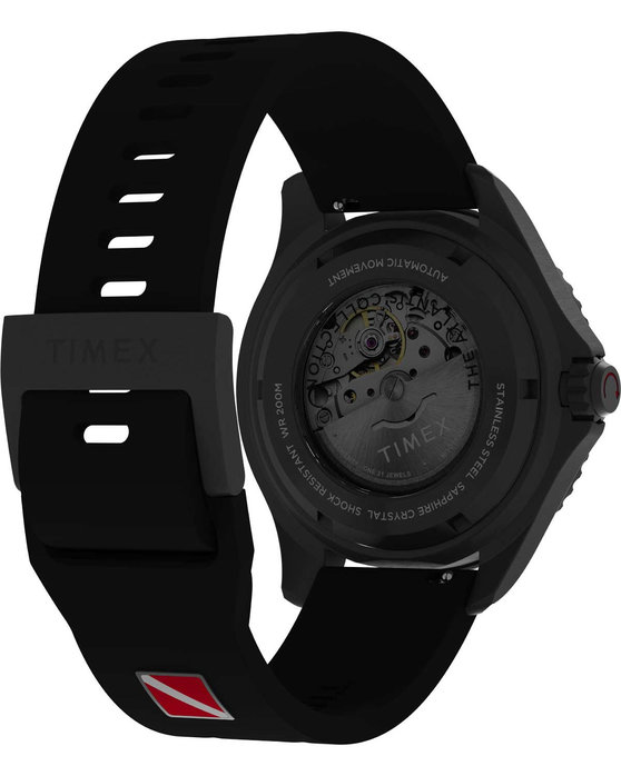 TIMEX Deep Water Tiburon Automatic Black Synthetic Rubber Strap