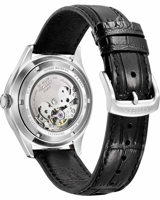 CITIZEN Automatic Black Leather Strap