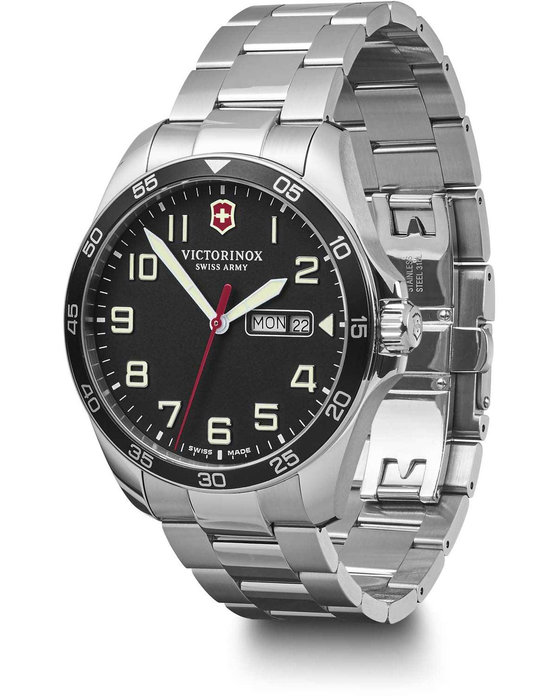 VICTORINOX FieldForce Silver Stainless Steel Bracelet