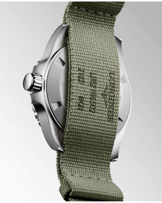 LONGINES HydroConquest Automatic Dual Time Khaki Synthetic Strap