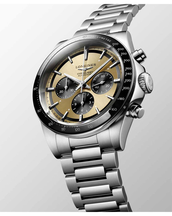 LONGINES Conquest Automatic Chronograph Silver Stainless Steel Bracelet