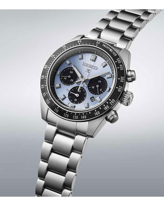 SEIKO Prospex Crystal Trophy Speedtimer Solar Chronograph Silver Stainless Steel Bracelet