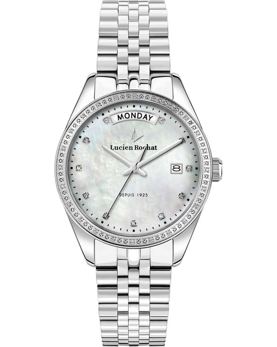 LUCIEN ROCHAT Madame Diamonds Silver Stainless Steel Bracelet