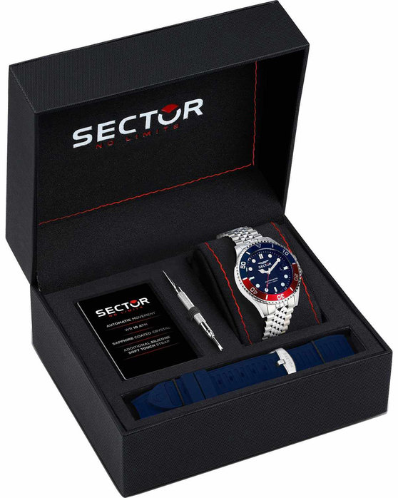 SECTOR 230 Automatic Silver Stainless Steel Bracelet Gift Set