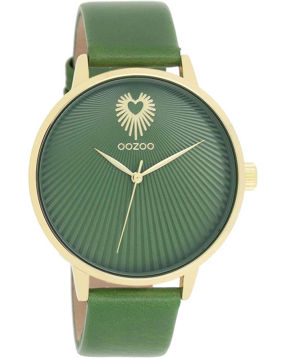 OOZOO Timepieces Green Leather Strap