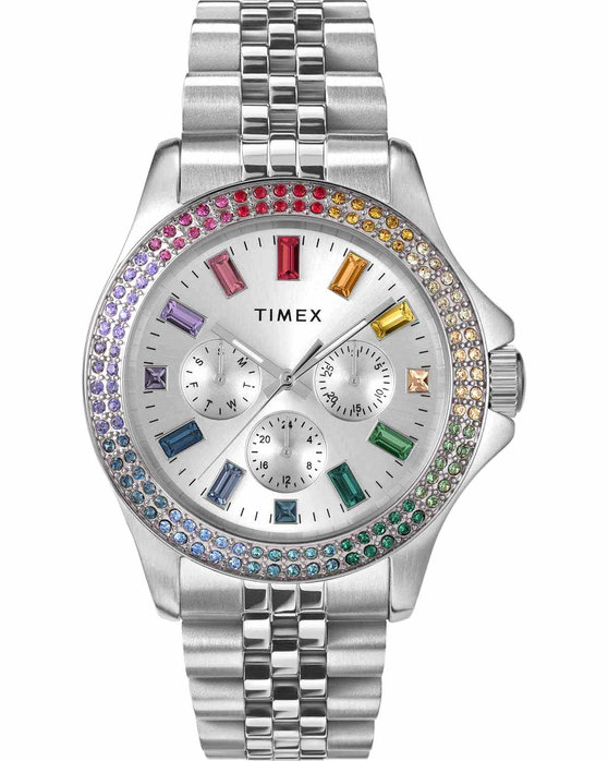 TIMEX Kaia Crystals Silver Stainless Steel Bracelet