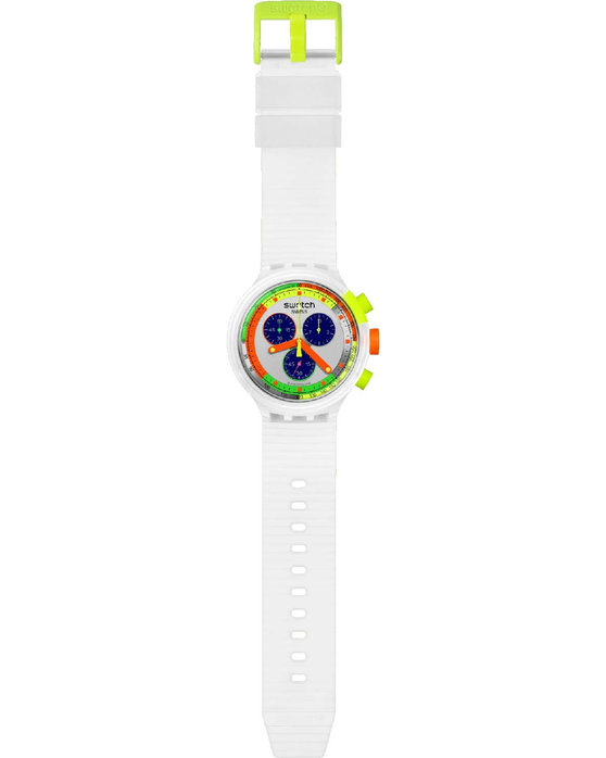 SWATCH Neon Jelly Chronograph White Silicone Strap