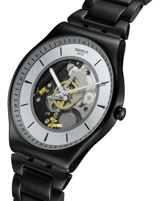 SWATCH Skin Irony Train The Hands Black Stainless Steel Bracelet