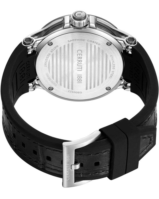 CERRUTI Velletri Black Leather Strap