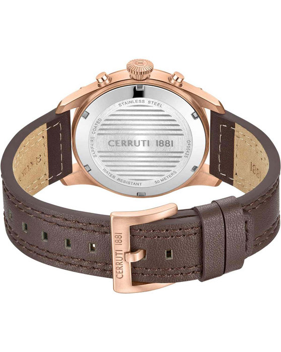 CERRUTI Calenzano Chronograph Brown Leather Strap