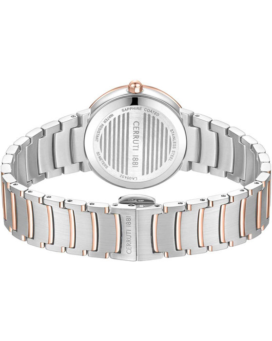 CERRUTI Filiano Crystals Two Tone Stainless Steel Bracelet