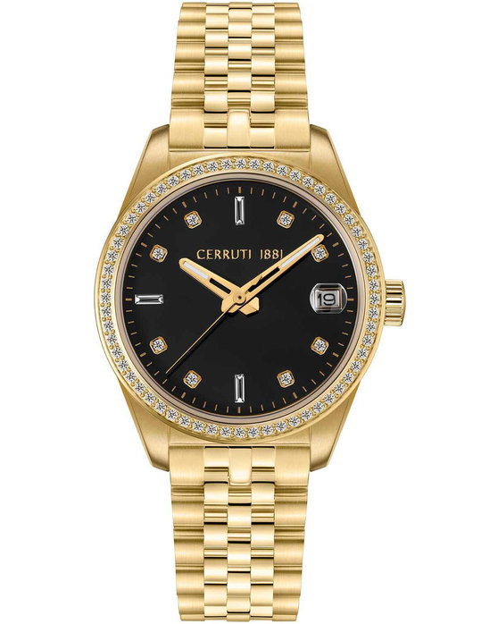 CERRUTI Baccio Crystals Gold Stainless Steel Bracelet