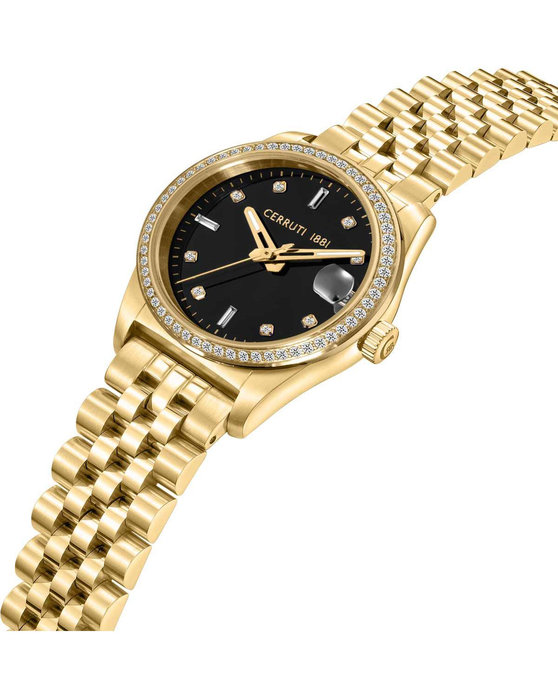 CERRUTI Baccio Crystals Gold Stainless Steel Bracelet