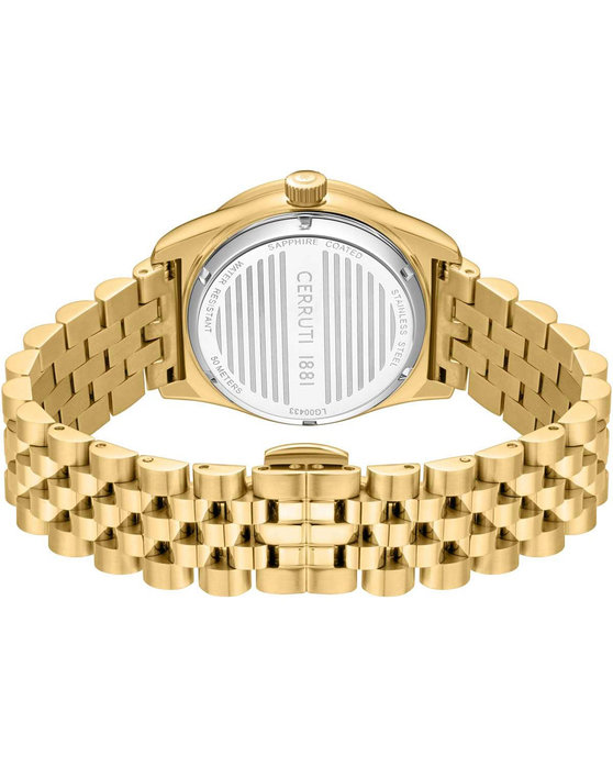 CERRUTI Baccio Crystals Gold Stainless Steel Bracelet