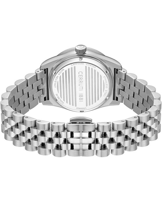 CERRUTI Baccio Crystals Silver Stainless Steel Bracelet