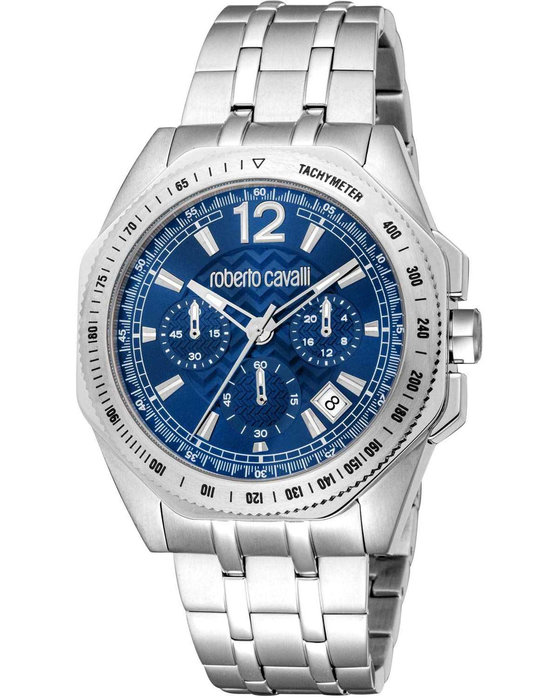 ROBERTO CAVALLI Gents Chronograph Silver Stainless Steel Bracelet