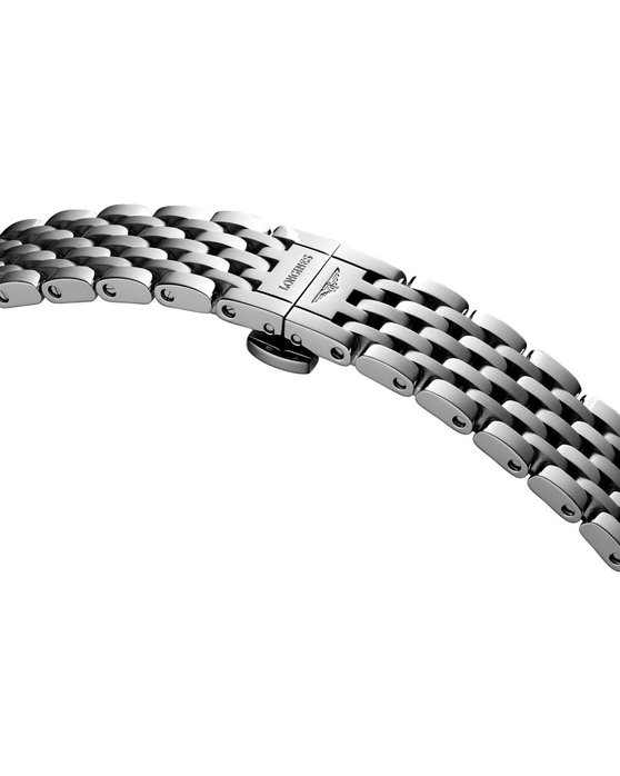 LONGINES The Longines Elegant Collection Diamonds Silver Stainless Steel Bracelet