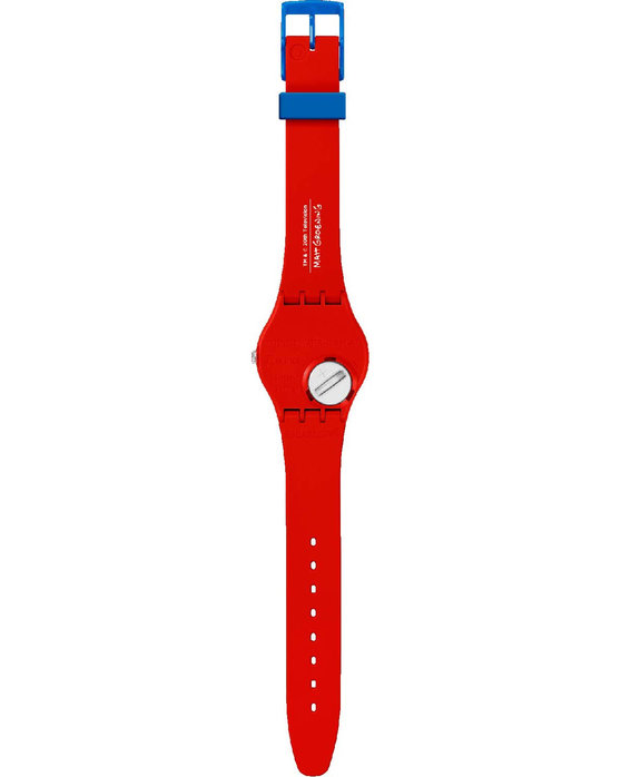 SWATCH Simpsons Little Lady Liberty Red Silicone Strap