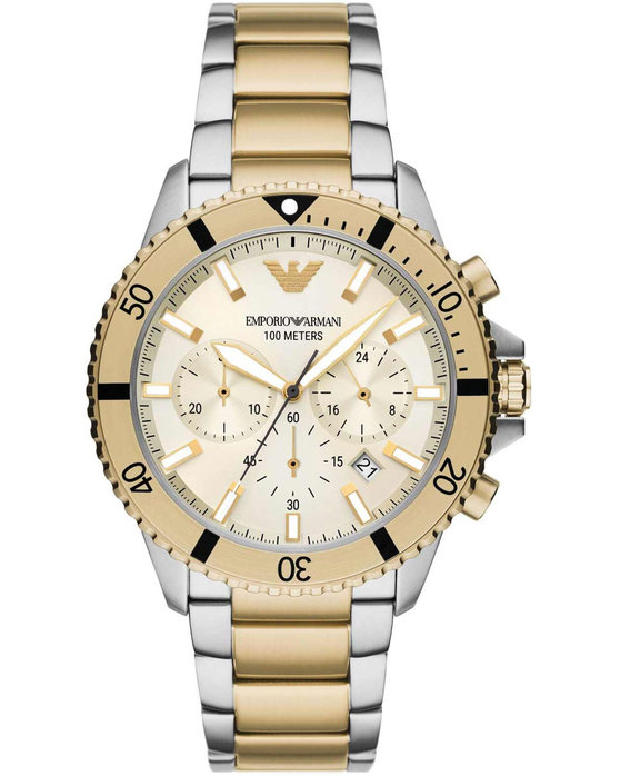 EMPORIO ARMANI Chronograph Two Tone Stainless Steel Bracelet