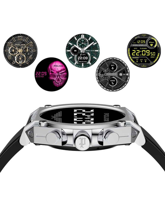 POLICE My.Avatar Smartwatch Black Silicone Strap