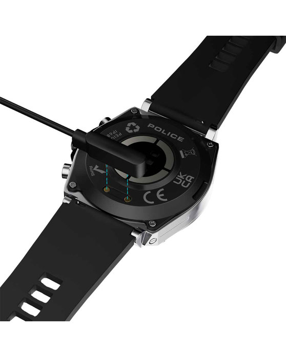 POLICE My.Avatar Smartwatch Black Silicone Strap