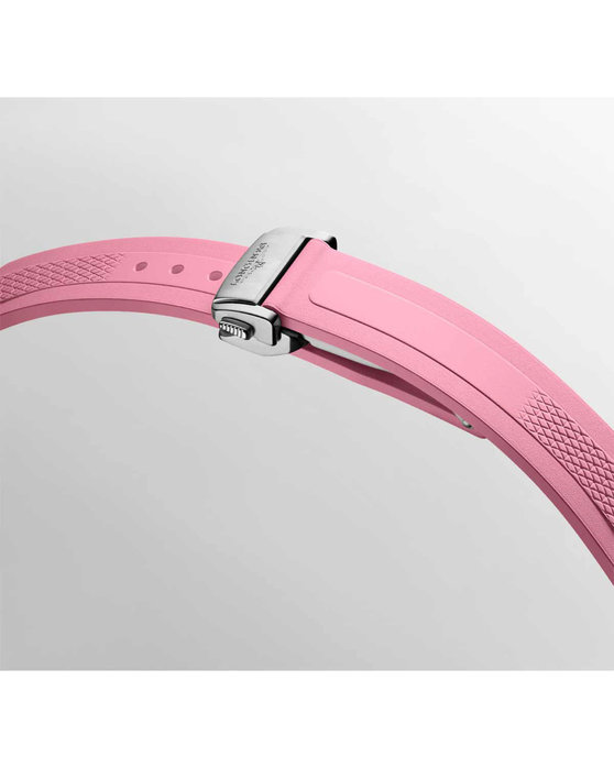 LONGINES Conquest Automatic Pink Rubber Strap