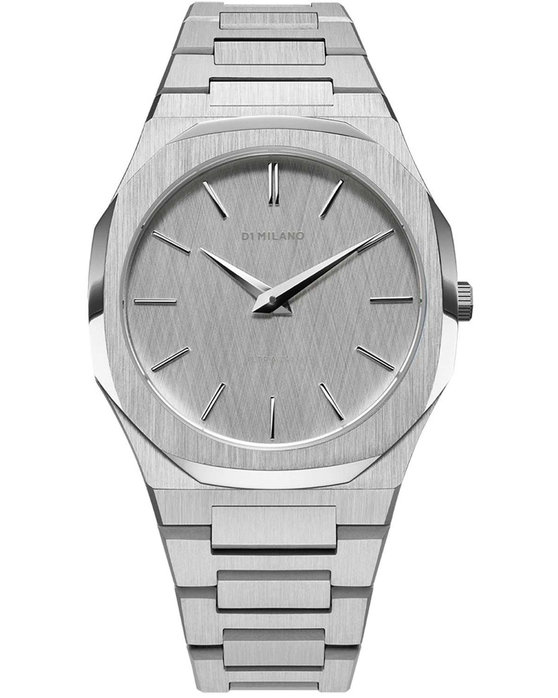 D1 MILANO Ultra Thin Silver Stainless Steel Bracelet