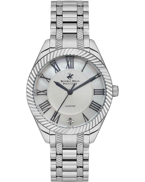 BEVERLY HILLS POLO CLUB Diamonds Silver Stainless Steel Bracelet