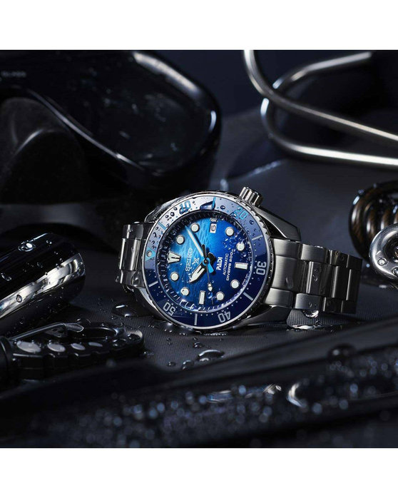 SEIKO Prospex Great Blue Sumo Scuba Divers Automatic PADI Silver Stainless Steel Bracelet Special Edition