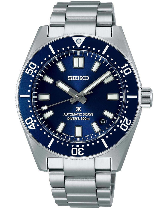 SEIKO Prospex 1965 Revival Diver's In Scuba Blue Automatic Silver Stainless Steel Bracelet