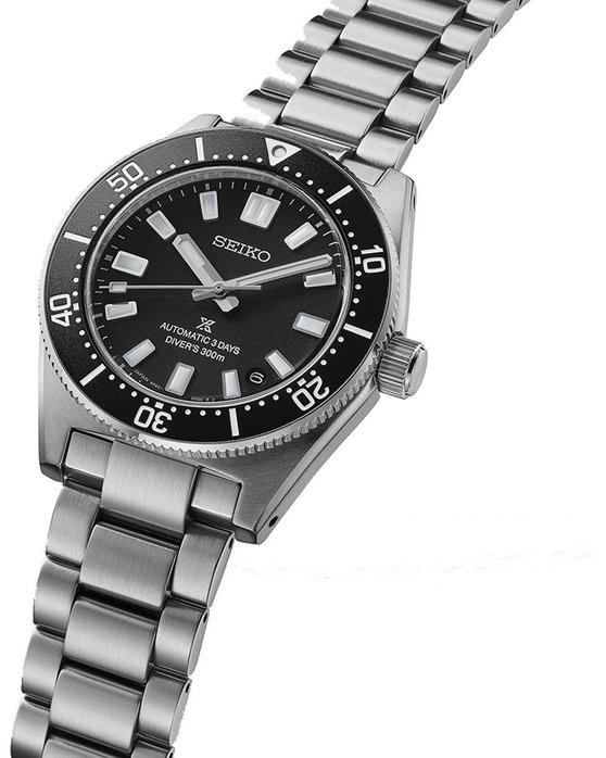 SEIKO Prospex 1965 Revival Diver's In Cove Black Automatic Silver Stainless Steel Bracelet