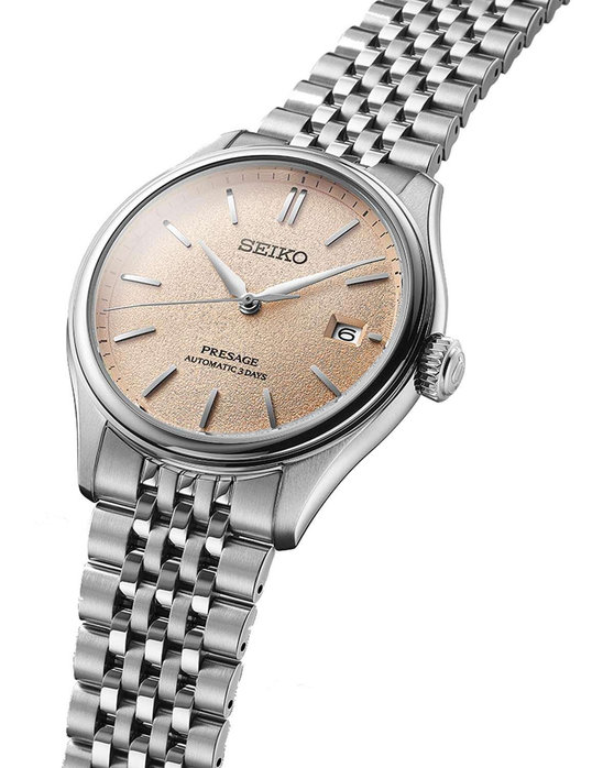 SEIKO Presage Classic Series 'Araigaki' Automatic Silver Stainless Steel Bracelet