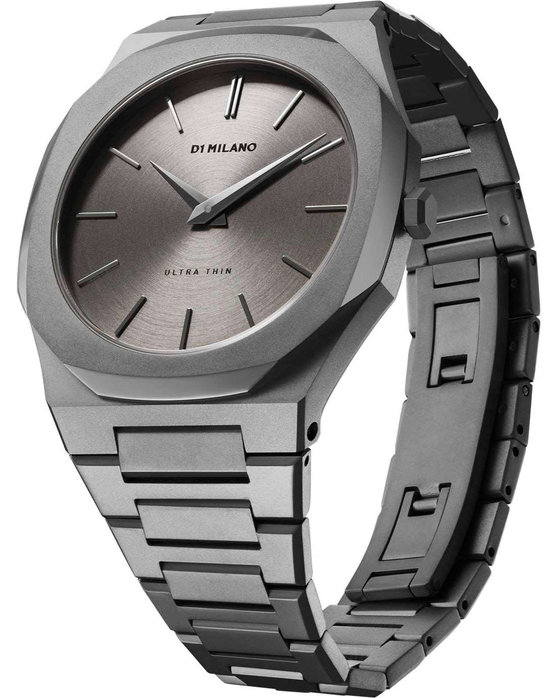 D1 MILANO Ultra Thin Grey Stainless Steel Bracelet