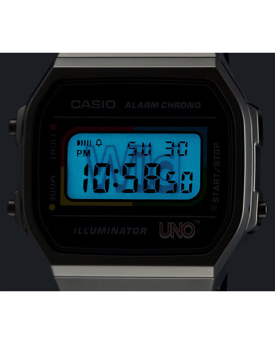 CASIO UNO Vintage Chronograph Black Stainless Steel Bracelet