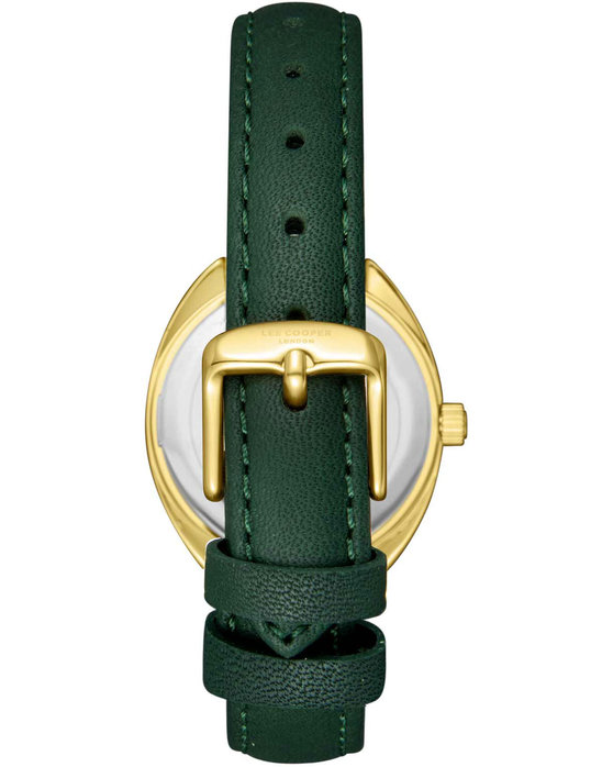 LEE COOPER Crystals Green Leather Strap