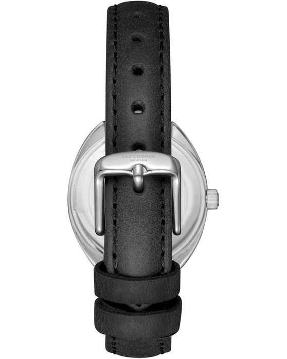 LEE COOPER Crystals Black Leather Strap