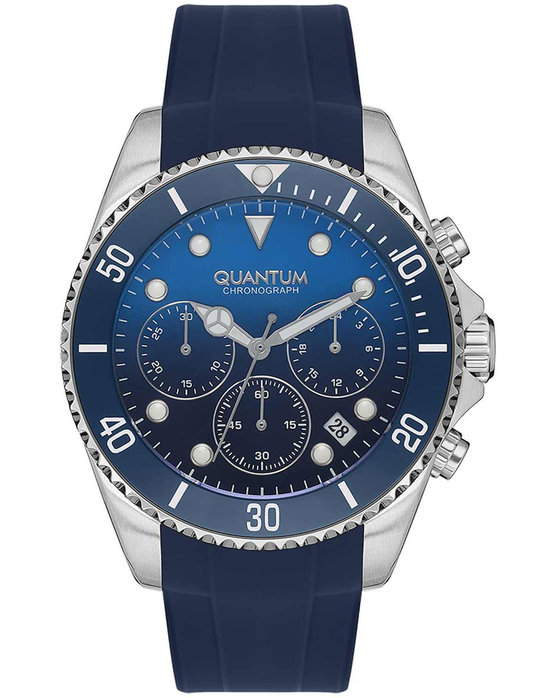 QUANTUM Powertech Chronograph Blue Silicone Strap