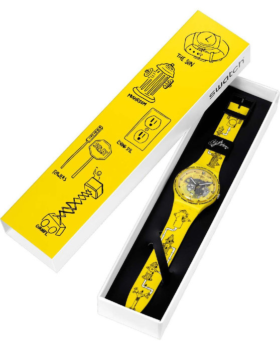 SWATCH Proteam Time With Andy Anderson Yellow Silicone Strap